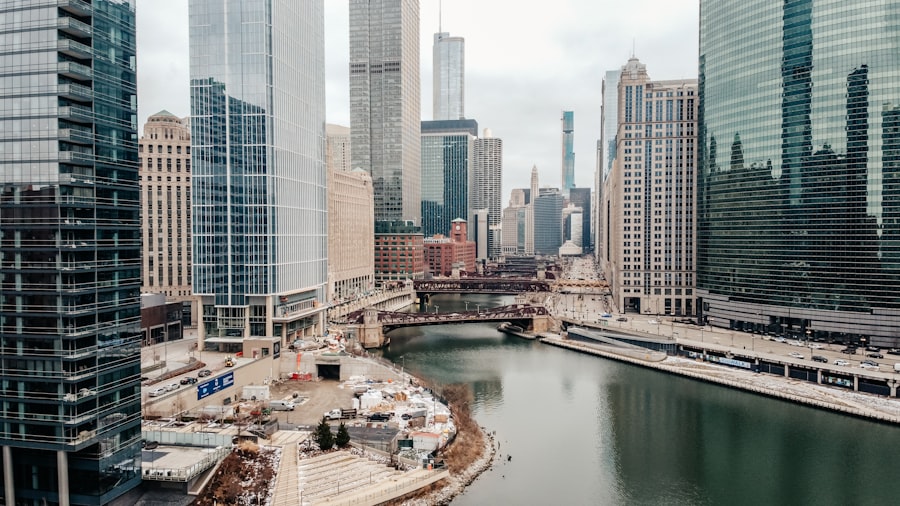 high rise buildings near river during daytime