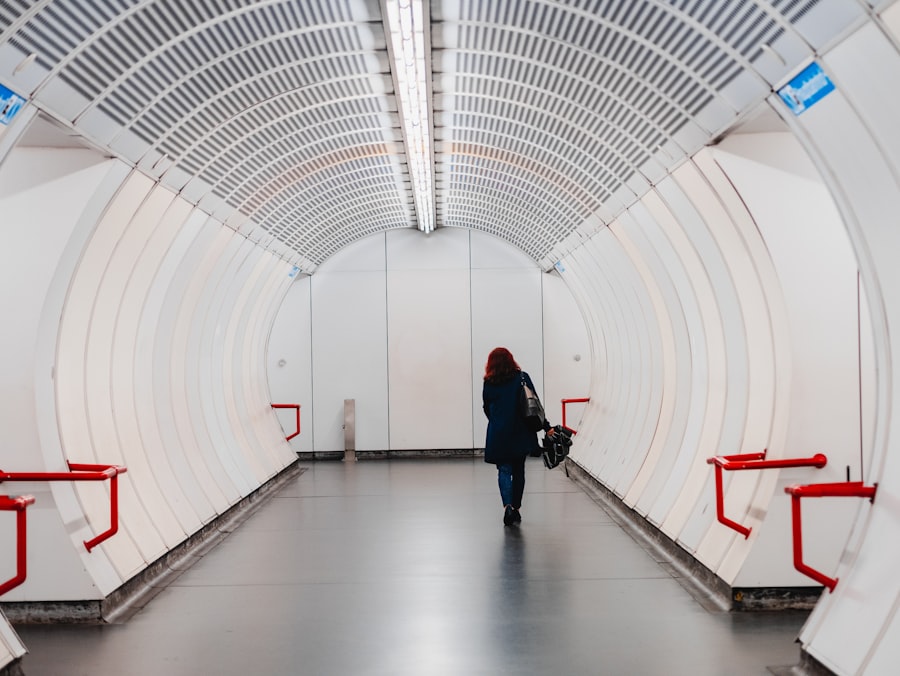 woman in tunnel