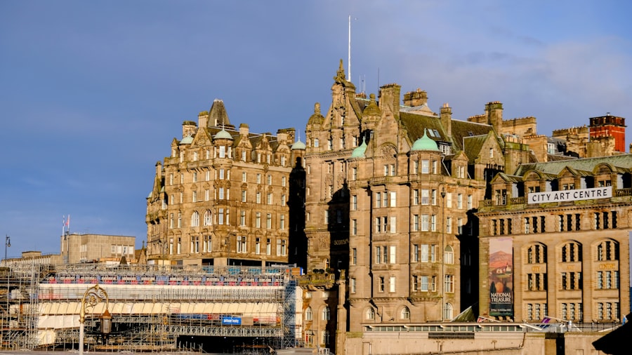 A large building with a clock tower on top of it