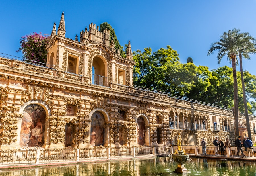 Ornate historic building with a reflecting pool.